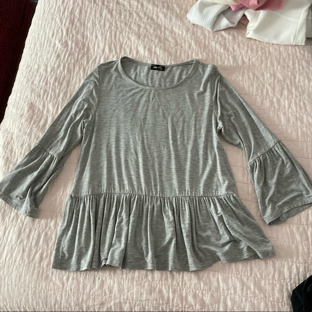 Gray Peplum Top Size XS